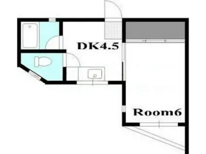 ホワイトシティ大供(1K/2階)の間取り写真