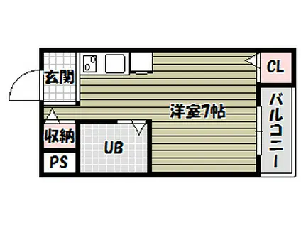 ロイヤルハイツ川西(ワンルーム/1階)の間取り写真