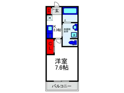 REGIES柴原阪大前I(1K/1階)の間取り写真