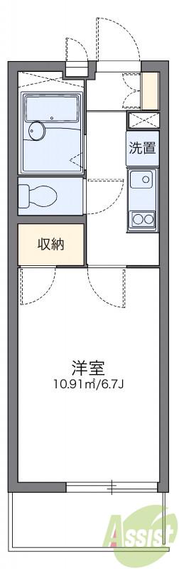 レオパレスヴィラ曽根C(1K/4階)の間取り写真