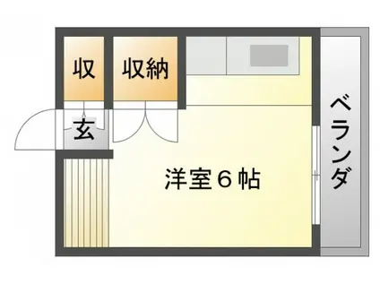 弘竹ハイツ(ワンルーム/3階)の間取り写真