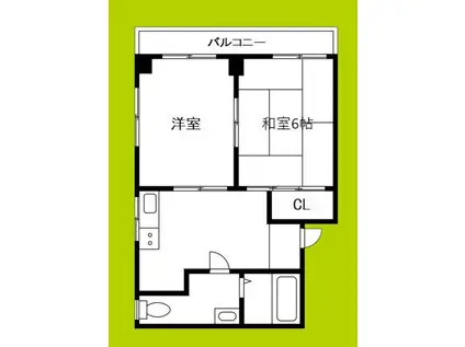 八阪ハイツ(2DK/7階)の間取り写真