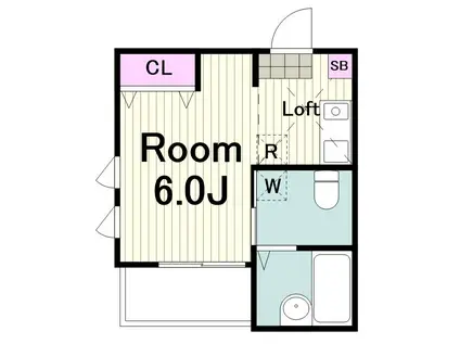 GH中山IIアパートメント(ワンルーム/2階)の間取り写真
