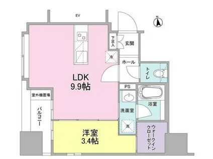 リバーレ東新宿(1LDK/11階)の間取り写真