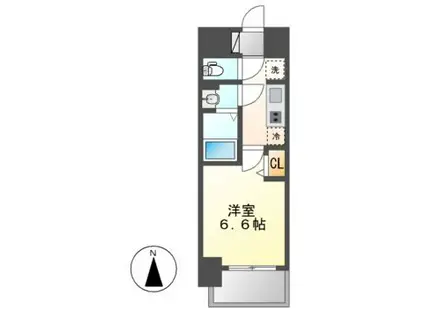 メイクス名駅南II(1K/12階)の間取り写真