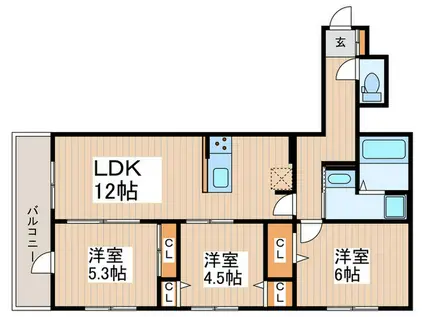 グラナーデ高井戸東(3LDK/1階)の間取り写真