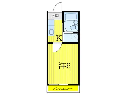 三澤コーポ(1K/2階)の間取り写真