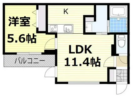 GIRAFFE KIKUSUI PREMIER(1LDK/4階)の間取り写真