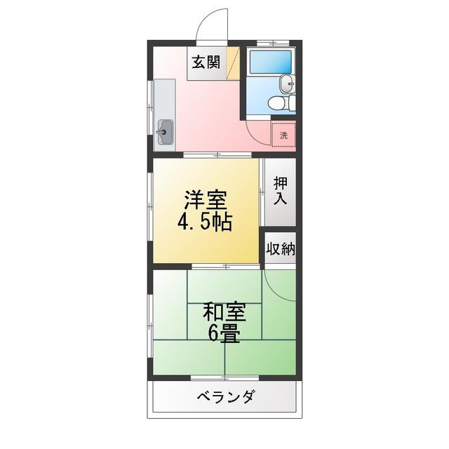 ハイツ越川(2K/2階)の間取り写真