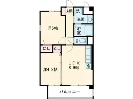 BLAHIGHTS(2DK/10階)の間取り写真