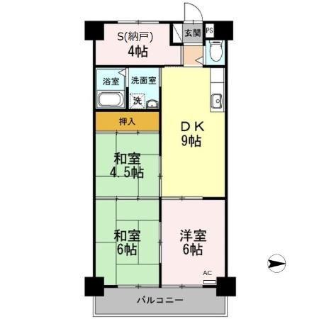 サンハイツ高針(3DK/3階)の間取り写真