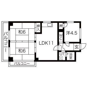 マンション桂(3LDK/3階)の間取り写真