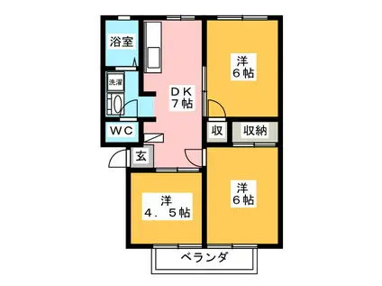 アマーレ(3DK/2階)の間取り写真