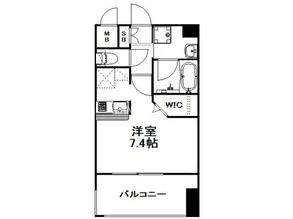 エンクレスト天神MARK(1K/5階)の間取り写真