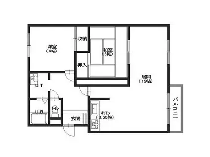 ハーベストI(2LDK/2階)の間取り写真