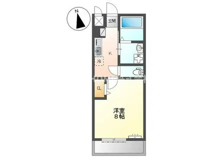 ボムール福知山(1K/1階)の間取り写真