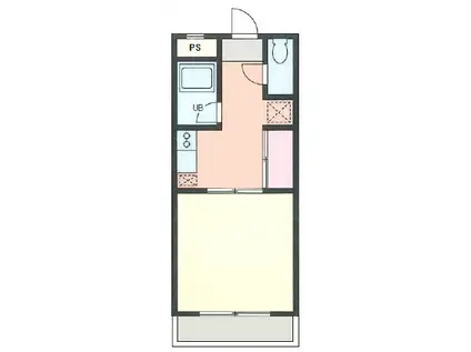 プチフィーユ(1K/1階)の間取り写真