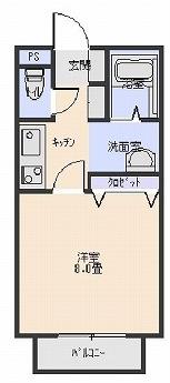 ビクトリーIC棟(1K/1階)の間取り写真