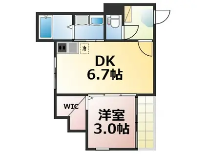 ハーモニーテラス中川東(1DK/3階)の間取り写真
