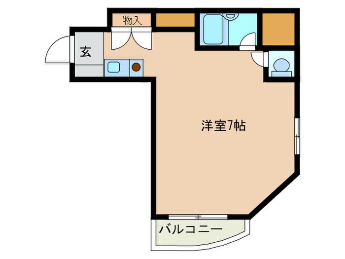 ニコル豊田(ワンルーム/6階)の間取り写真
