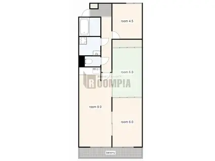 森島コーポラス(3LDK/2階)の間取り写真