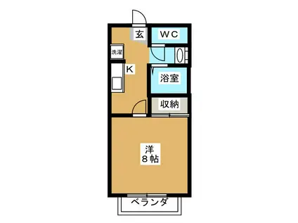 ドミール・N21(1K/1階)の間取り写真