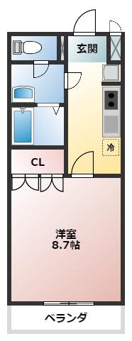ルミナス松山(1K/1階)の間取り写真