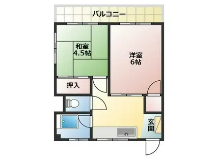 メゾンド多磨(2DK/3階)の間取り写真