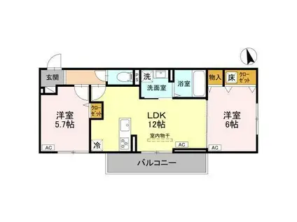 ROSALIDE(2LDK/3階)の間取り写真