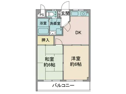 関谷マンション(2DK/3階)の間取り写真