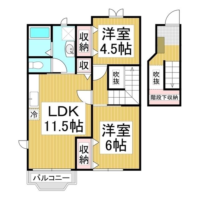 ベルグランデMB(2LDK/2階)の間取り写真