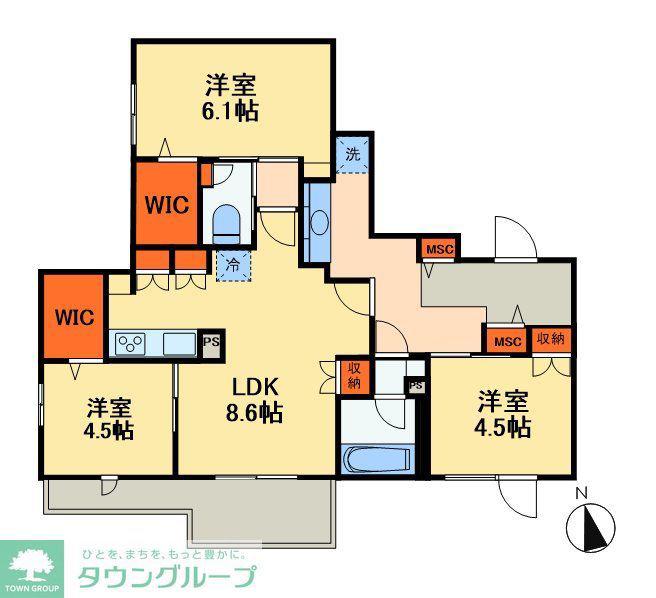 ソフィア南流山(3LDK/2階)の間取り写真
