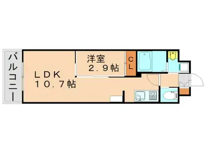 コンダクトレジデンスANO(1LDK/6階)の間取り写真