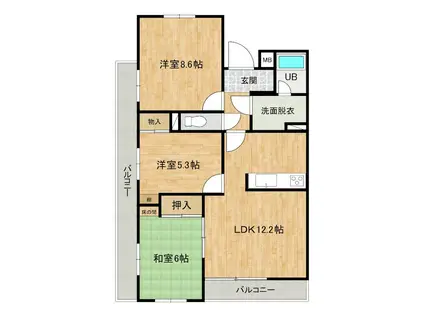 ソシア高月平道匠小路物件(3LDK/4階)の間取り写真