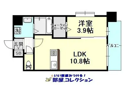 グランジャー小倉(1LDK/8階)の間取り写真