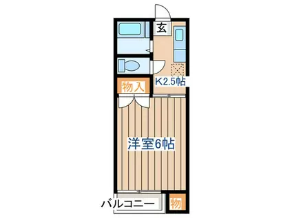 ドミールキャロツト(1K/2階)の間取り写真