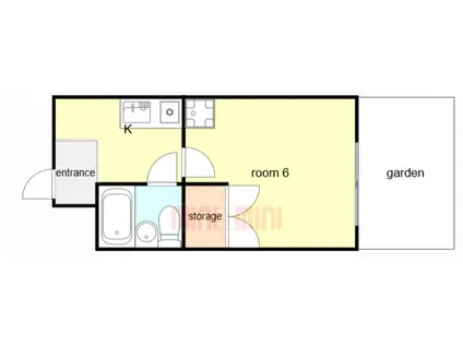 シティライフ灘43(1K/1階)の間取り写真