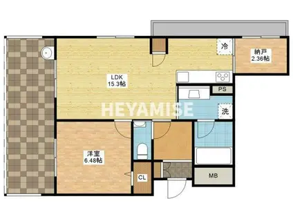 ビバシティ長崎ミッドマークスクエア(1SLDK/4階)の間取り写真