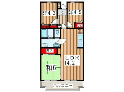 グランシャリオ千間台(3LDK/5階)の間取り写真