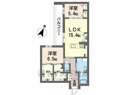 ハムステッドアレー(2LDK/2階)の間取り写真
