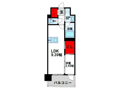 プレジデンス ざ 三萩野(1LDK/15階)の間取り写真