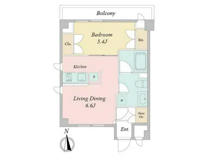 カバナ神楽坂(1DK/3階)の間取り写真