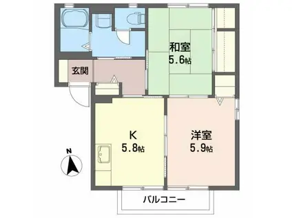 エ・プランシュ(2K/1階)の間取り写真