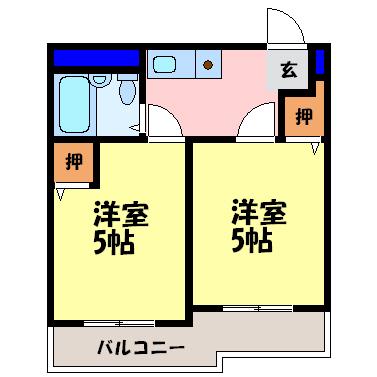アメニティ新高1番館(2K/7階)の間取り写真