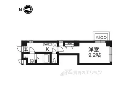 ビレイユ真英烏丸五条(1K/2階)の間取り写真