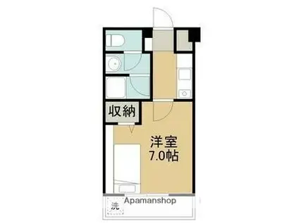 サンハイム山分 B棟(1K/2階)の間取り写真