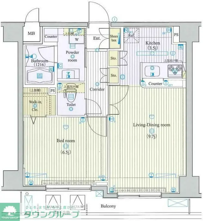 ジーコンフォートウエスト新横浜 7階階 間取り