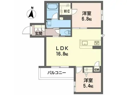 シャーメゾン バードヒルズ(2LDK/2階)の間取り写真