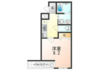 フジパレス泉大津サウス(1K/2階)の間取り写真