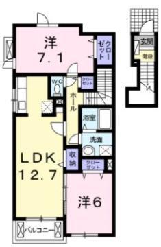 ヴィオーラ(2LDK/2階)の間取り写真